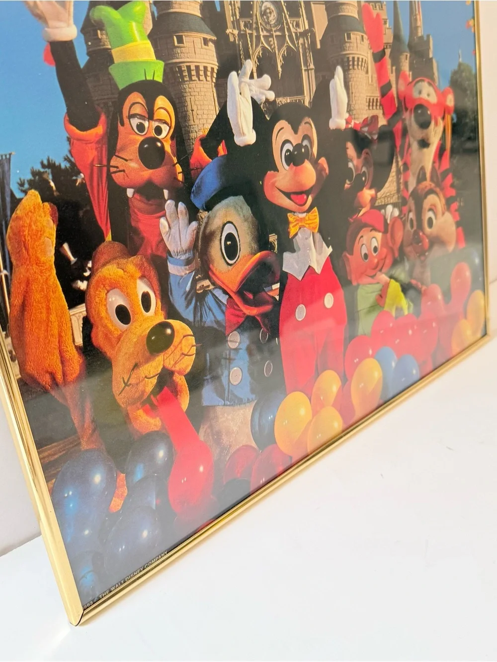 VTG 1990 Walt Disney World Mickey & Friends Cinderella Castle Framed Print 16x20